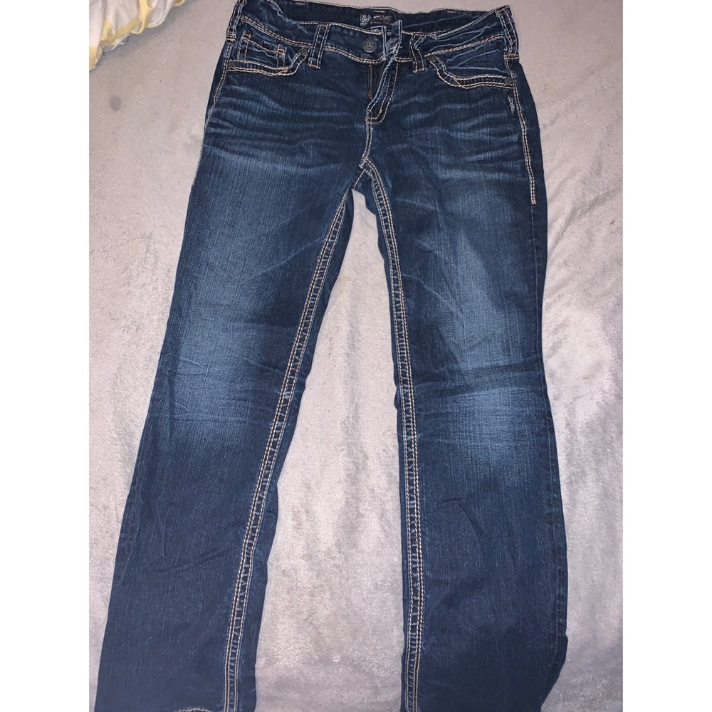 silver jeans